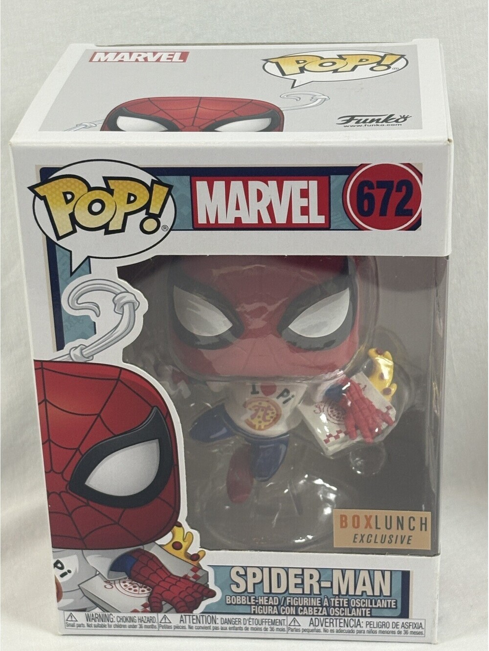 Funko Pop! Marvel Spider-Man (with Pizza) #672 [Box Lunch Exclusive]
